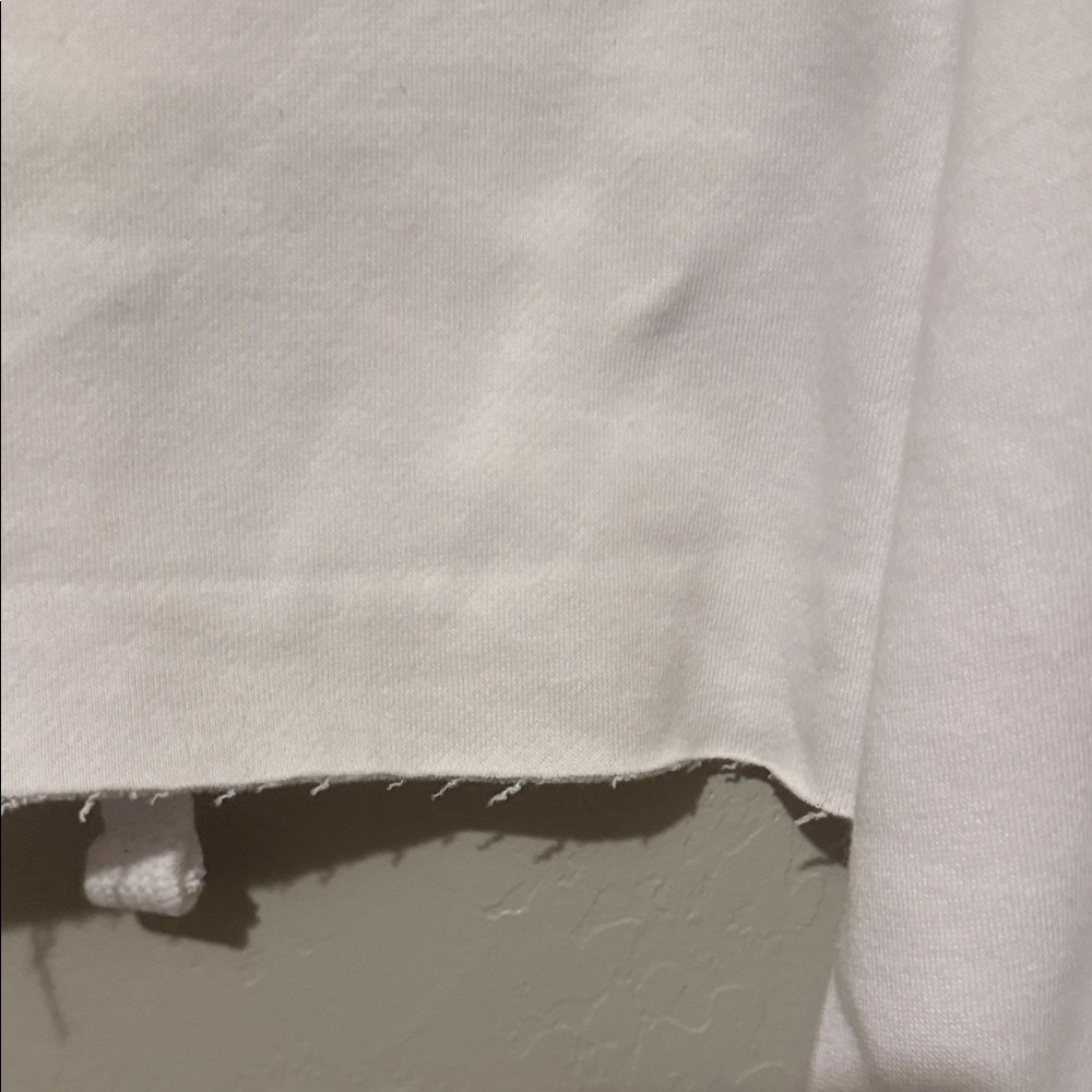 Reflex White Cropped Nebraska Hoodie with Black Checkered Sleeves Medium - Picture 7 of 8